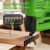Taskstar 18 Gauge 2 in 1 Electric Nail Gun Cordless Stapler Framing Nailer Tacker Furniture Tool 1000 Brad Nails For Makita 18V Battery Pin