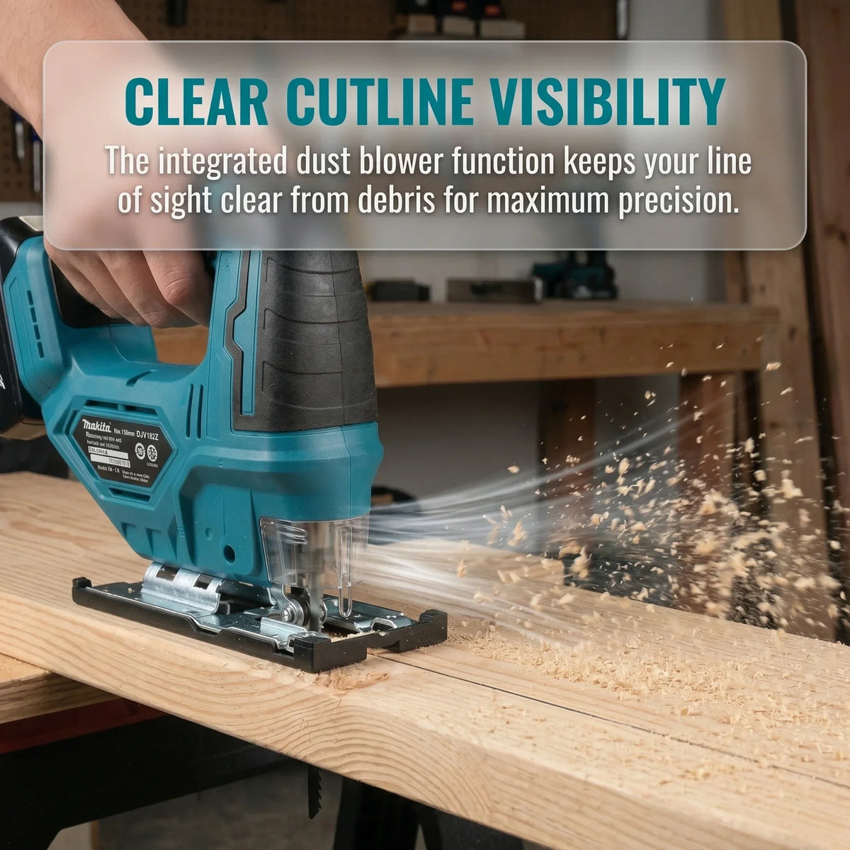 Makita DJV182 18V Cordless Brushless Bare Jigsaw Barrel Handle Unit For Carpentry Wood Plastic Metal Cutting