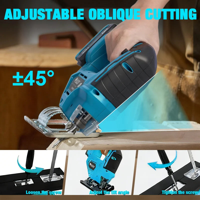 3000RPM Electric Jigsaw Cordless Handheld Multi-Function Woodworking Tools Wood Cutting Machines For Makita 18V Battery Pin