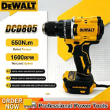 DEWALT DCD805 Brushless Impact Drill Cordless Electric Screwdriver Multi-Function Hand Drill Rechargeable Power Tool