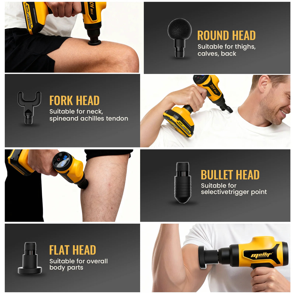 Fascia Gun Compatible with Dewalt 20V MAX Battery (Tool Only) Muscle Relaxation Massager Electric Vibration Massage Gun
