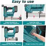 2 in 1 Brushless Cordless Nail Gun Electric Nailer 2 Mode Stapler Gun F32 Furniture Staple Gun for 18V Makita Battery