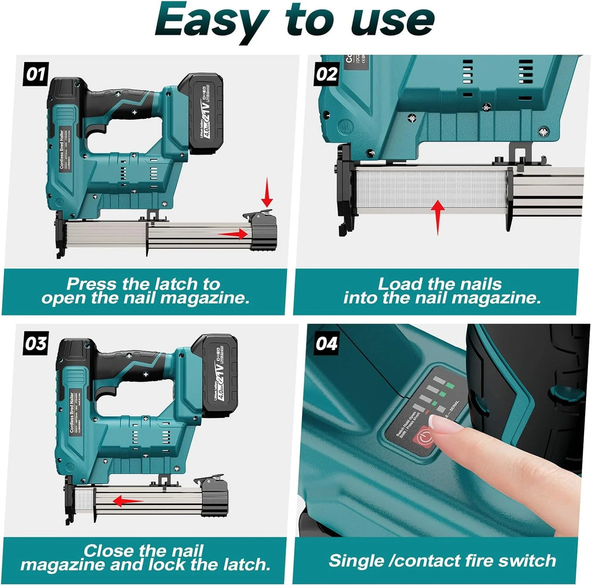 2 in 1 Brushless Cordless Nail Gun Electric Nailer 2 Mode Stapler Gun F32 Furniture Staple Gun for 18V Makita Battery