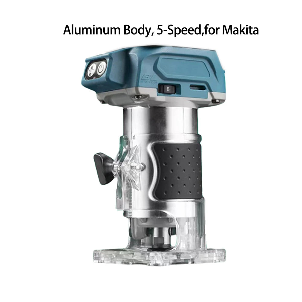Brushless Electric Trimmer Woodworking Trimming Wood Router Milling Engraving Slotting Machine For Makita/Dewalt/Milwaukee 18V