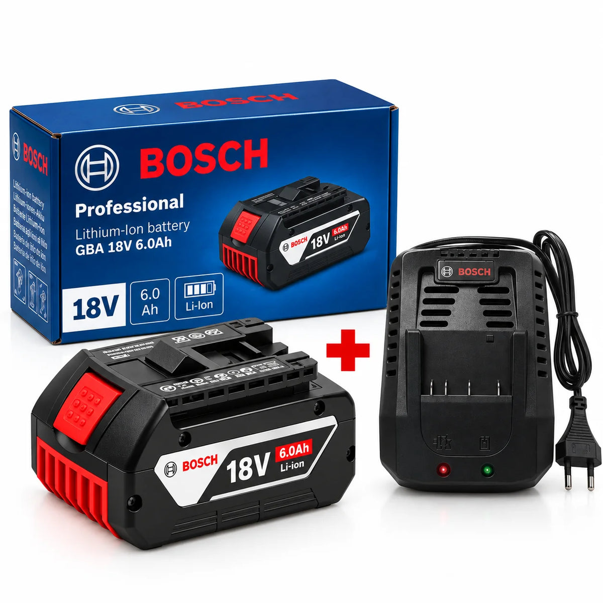Bosch 18V 6.0Ah Lightweight Compact Genuine Battery for DIY Home Repair Fits BAT609G BAT610G GSR18V-LI Tools