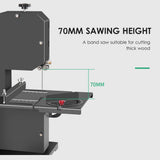 Band Saw Machine Mini Multifunctional Electric Table Saw Benchtop Angle Cutting Machine Woodworking Tools 1750RPM