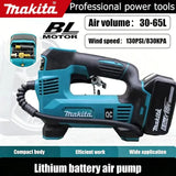 Makita 18V Mini Air Compressor 130PSI 830KPA With LED Light 30-65L Car Electric Air Pump Auto Inflatable Tire Inflator