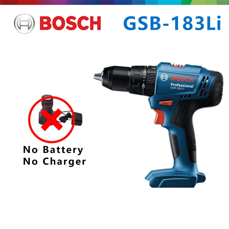 BOSCH GSB183 Li Brushless Electric Drill 18V Household Driver Impact Drill Cordless Screwdriver Original Power Tool