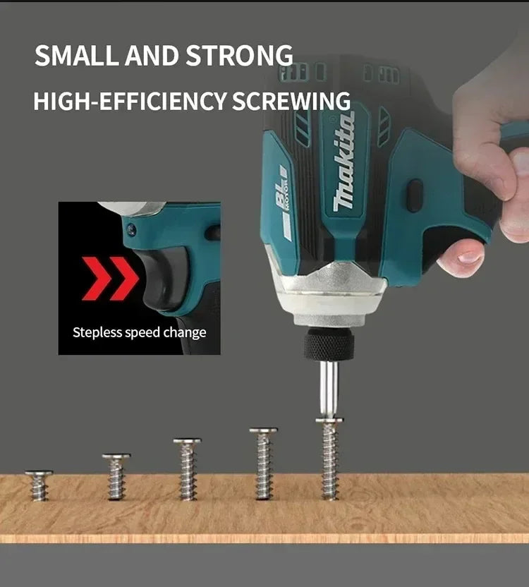 Makita DTD171 18V Brushless Cordless Impact Driver 180Nm For Woodworking Construction Daily Bolting Repair Work