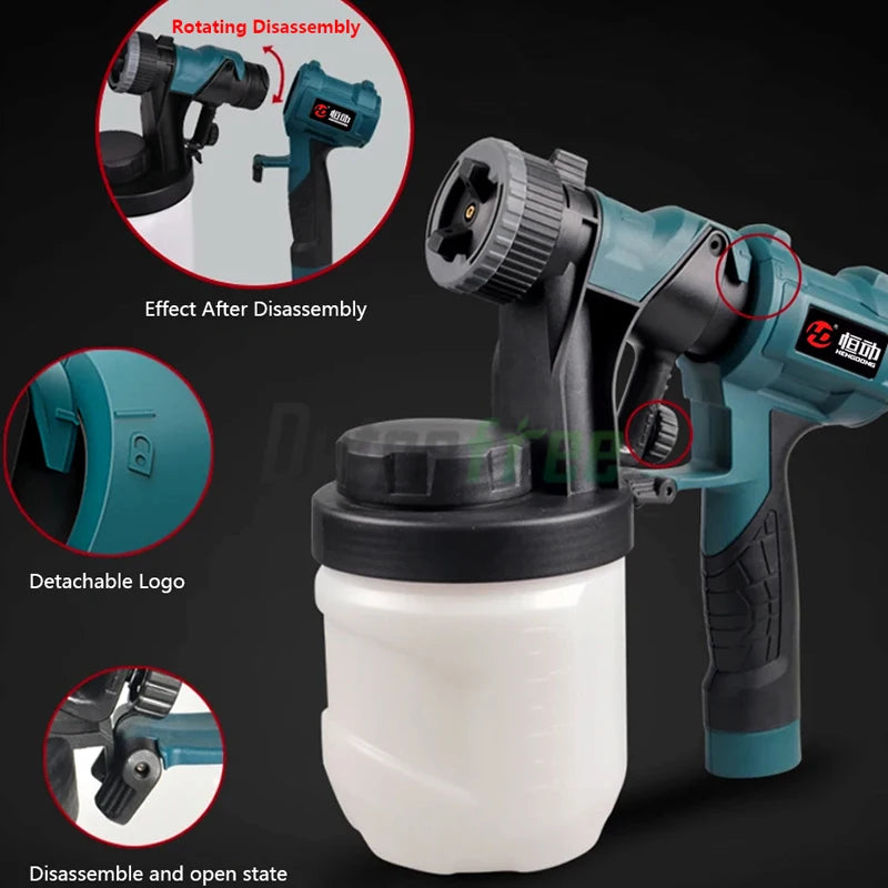 220V 800W High Power Paint Sprayer 900ml Electric Spray Gun Easy Spraying Cleaning for Home Painting Home Interior and Exterior
