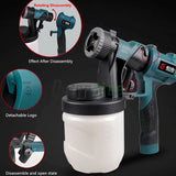 220V 800W High Power Paint Sprayer 900ml Electric Spray Gun Easy Spraying Cleaning for Home Painting Home Interior and Exterior