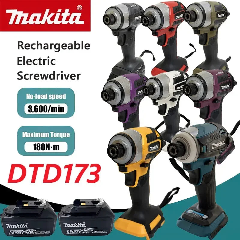 Makita DTD173 18V LXT Cordless Brushless Impact Driver 180 N M T-Mode Electric Drill Rechargeable Power Tools for Wood Bolt