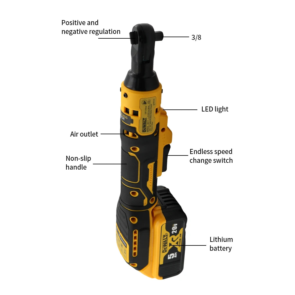 Dewalt DCF512 Cordless Brushless Impact Wrench Long Reach Ratchet Wrench for Automobile Disassembly Furniture Maintenance