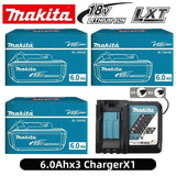 Makita 18V High‑Capacity 6.0Ah Lithium‑ion Battery Fit BL1860B BL1850B BL1840 BL1830 BL1815 Cordless Power Drill Battery Pack