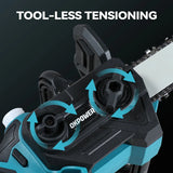 BABEQ 12 Inch Brushless Cordless Electric Chain Saw 6600W 20000RPM Auto Oiler For Makita 18V Battery Pin Garden Woodworking Tool