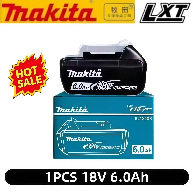 6Ah 100% Original Makita 18V Battery BL1860B Rechargeable Lithium-Ion Battery for Makita 18V Power Tools Replace the Battery.