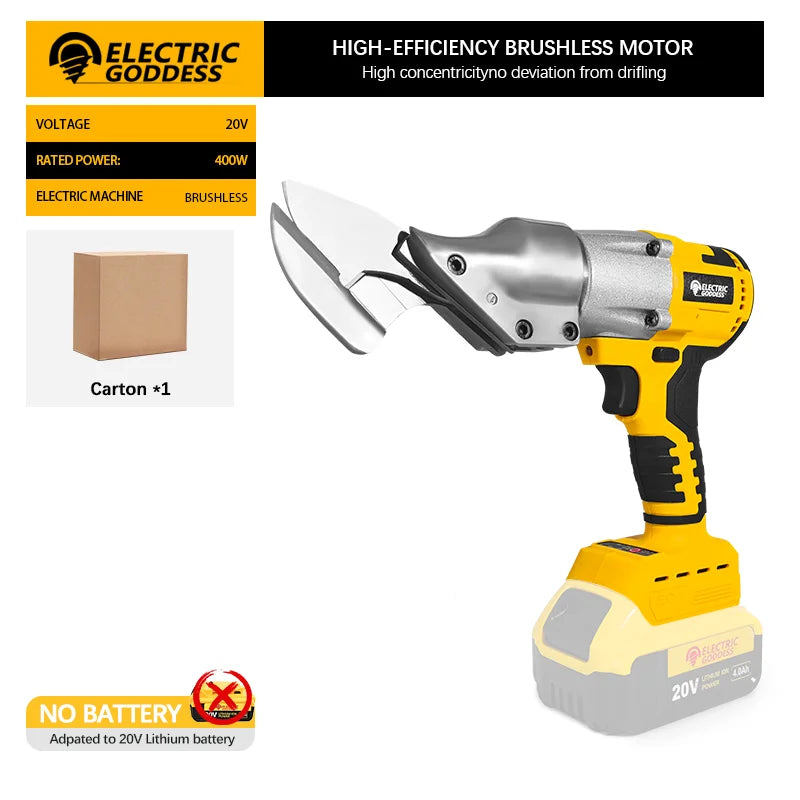 EGOD Brushless Electric Scissors 400W Multi-Purpose Scissors Tin Scissors Adjustable Speed Power Tool for Dewalt 20V Battery