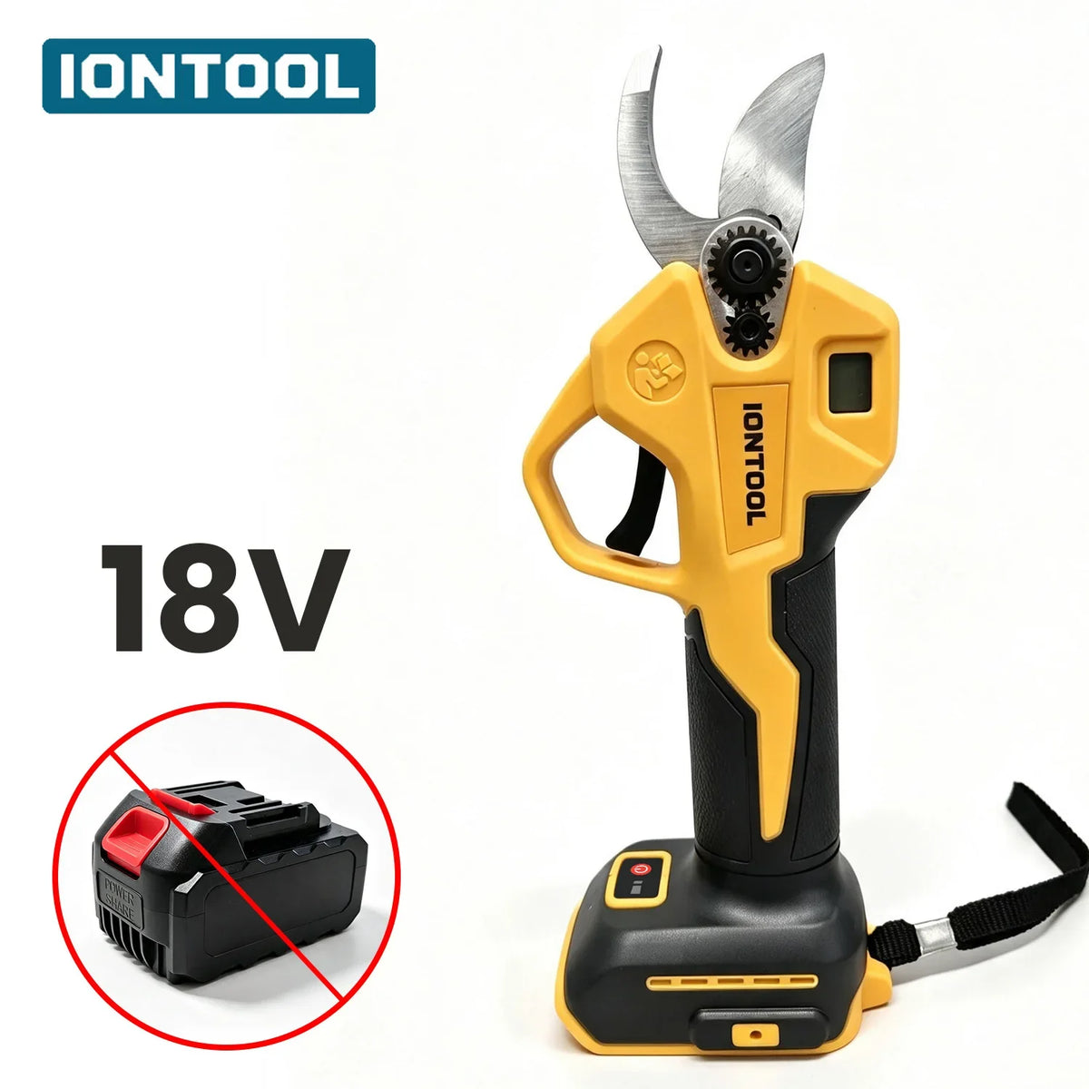 IONTOOL Yellow Cordless Electric Pruning Shears 3.0CM For Bonsai Trimming and Shrub Shaping and Rose Bush Pruning and Yard Care
