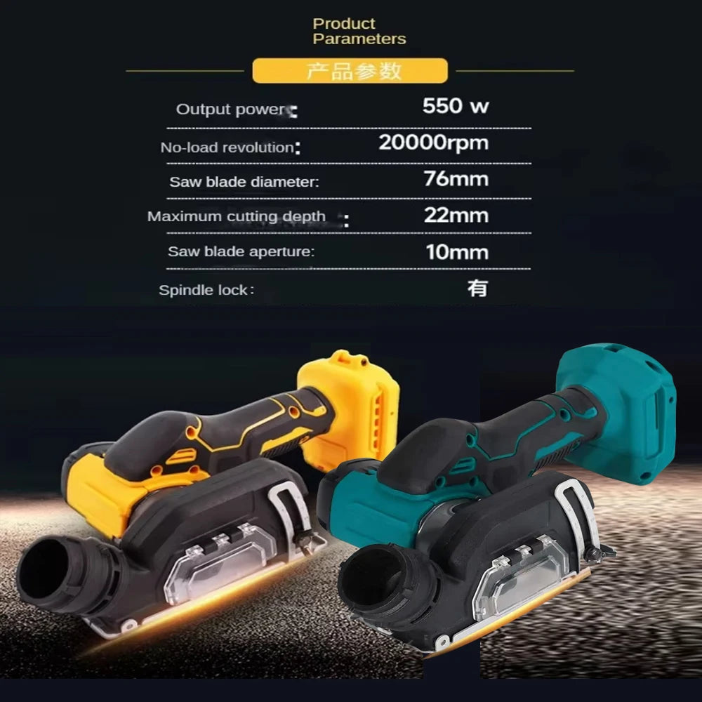VILASTING Mini Angle Grinder Cordless 3IN Electirc CUT OFF Tool Cutting Circular Saw PowerTool For Makita/Dewalt 20V Battery Pin