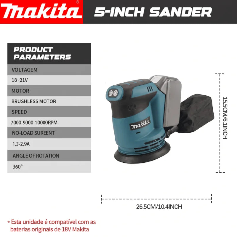 2026 Makita DBO180Z 18V Cordless Random Orbit Sander Woodworking Putty Polishing Tool for Home DIY Repair Use System