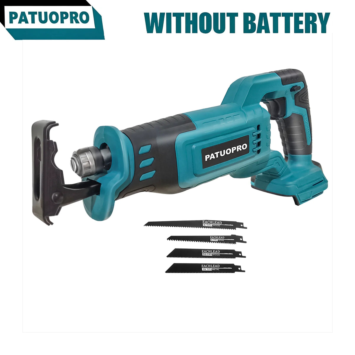 Cordless Brushless Reciprocating Saw Wood Metal PVC Pipe Cutting Power Tool With 4pcs Saw Blades For Makita 18V Battery