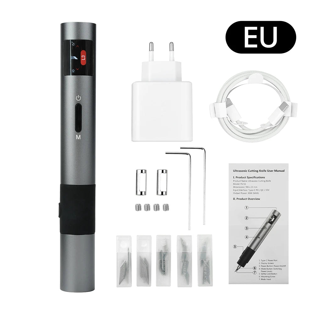 FS-S1 Without Battery Ultrasonic Cutter Knife Multi-Function Handheld Ultrasonic Cutter Type-C DIY Electric Engraving Tool