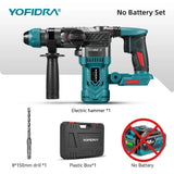 YOFIDRA 2200W Brushless Electric Hammer Impact Drill 6400IPM Multi-Screwdriver Rotary Drilling Power Tool For Makita Battery Pin