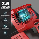 SDS-Plus Rotary Hammer Drill For Mi.lwaukee M18 Battery 2.6J Impact Brushless Hammer Drill 360° Rotating Handle Rotomartillo