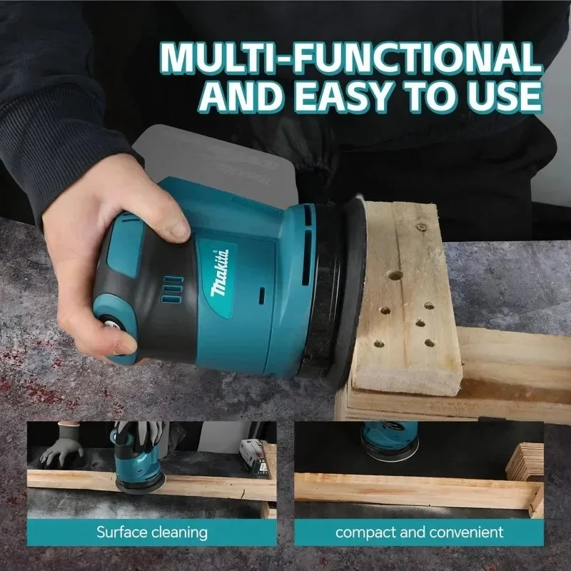 Makita DBO180Z 18V Brushless Orbital Sander Complete With Dust Bag For Wood Sanding And Varnish Repair Jobs