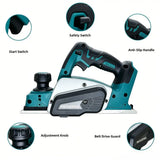 82mm Cordless Handheld Electric Planer 15000RPM Rechargeable Electric Wood Cutting DIY Furniture Tool For Makita 18V Battery