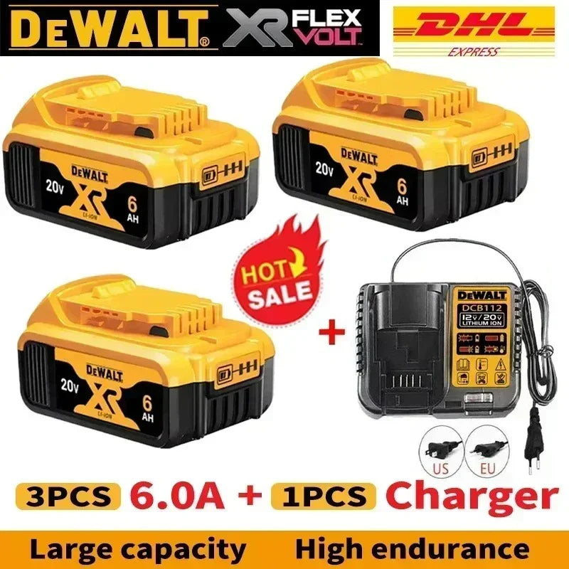 Original DEWALT 20V/60V Battery DCB606 DCB609 DCB182 DCB205 DCB206 DCB209 Power Tool Dewalt 18V Battery 6AH 9AH Battery.