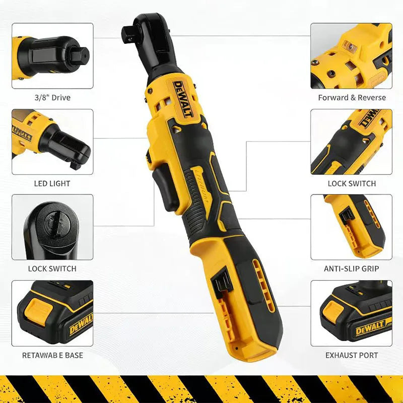 DEWALT DCF512 20V Max XR Cordless Brushless Ratchet Wrench Impact Wrench Lightweight Wireless Power Tool with Twist-Click Featur