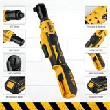 DEWALT DCF512 20V Max XR Cordless Brushless Ratchet Wrench Impact Wrench Lightweight Wireless Power Tool with Twist-Click Featur