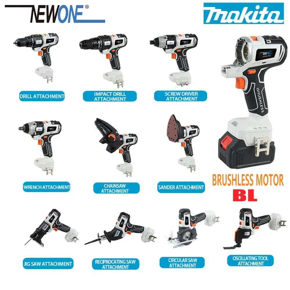 18V Brushless 2/5/10/12-in-1 Multi tool Chainsaw Drill reciprocating/circular saw oscillating tool combo