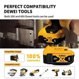 100% Genuine Dewalt 20V 6AH Battery, Rechargeable Lithium Ion Battery, Dewalt DCB200DCBL722/DCL050/DCF850Power Tool Replacement