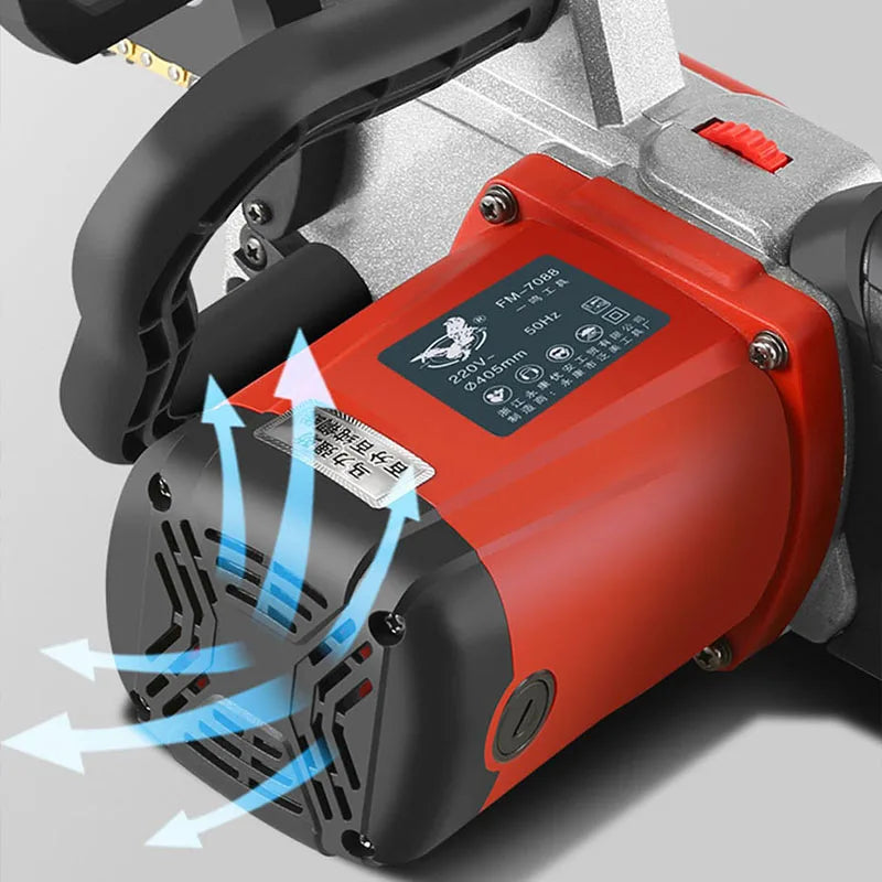 12/16 Inch High Power Corded Chainsaw 220V Handheld AC Household Brushless Electric Chain Saw for Wood Felling Cutting