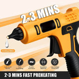 Cordless Electric Handheld Hot Glue Gun Repair Hot Melt Welding Hot Air Gun Anti-scald Nozzle with 10 Sticks for Dewalt Battery