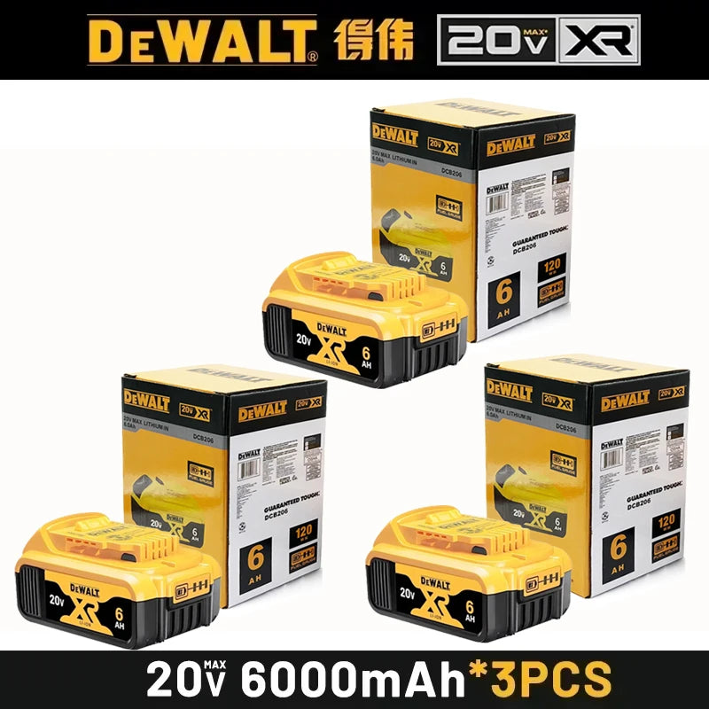 Dewalt 20v Battery, 20v MAX 5Ah 6Ah Battery DCB200 DCB206 DCB205 DCB184 DCD805 for Dewalt Power Tool Replacement Battery