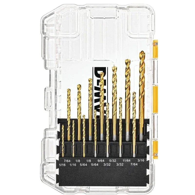 Original DEWALT DW1361 Titanium Twist Drill Bit Set Woodworking Metal HSS High Speed Steel Drill Bits 21Pcs Tool Attachments