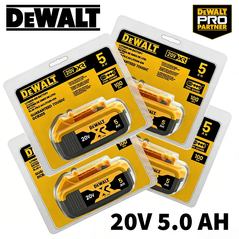 100% Genuine Dewalt 20V 5.0Ah Battery XR Series MAX Power Tools Battery DCB205 DCB1104 Charger Battery Combo Bundle Available