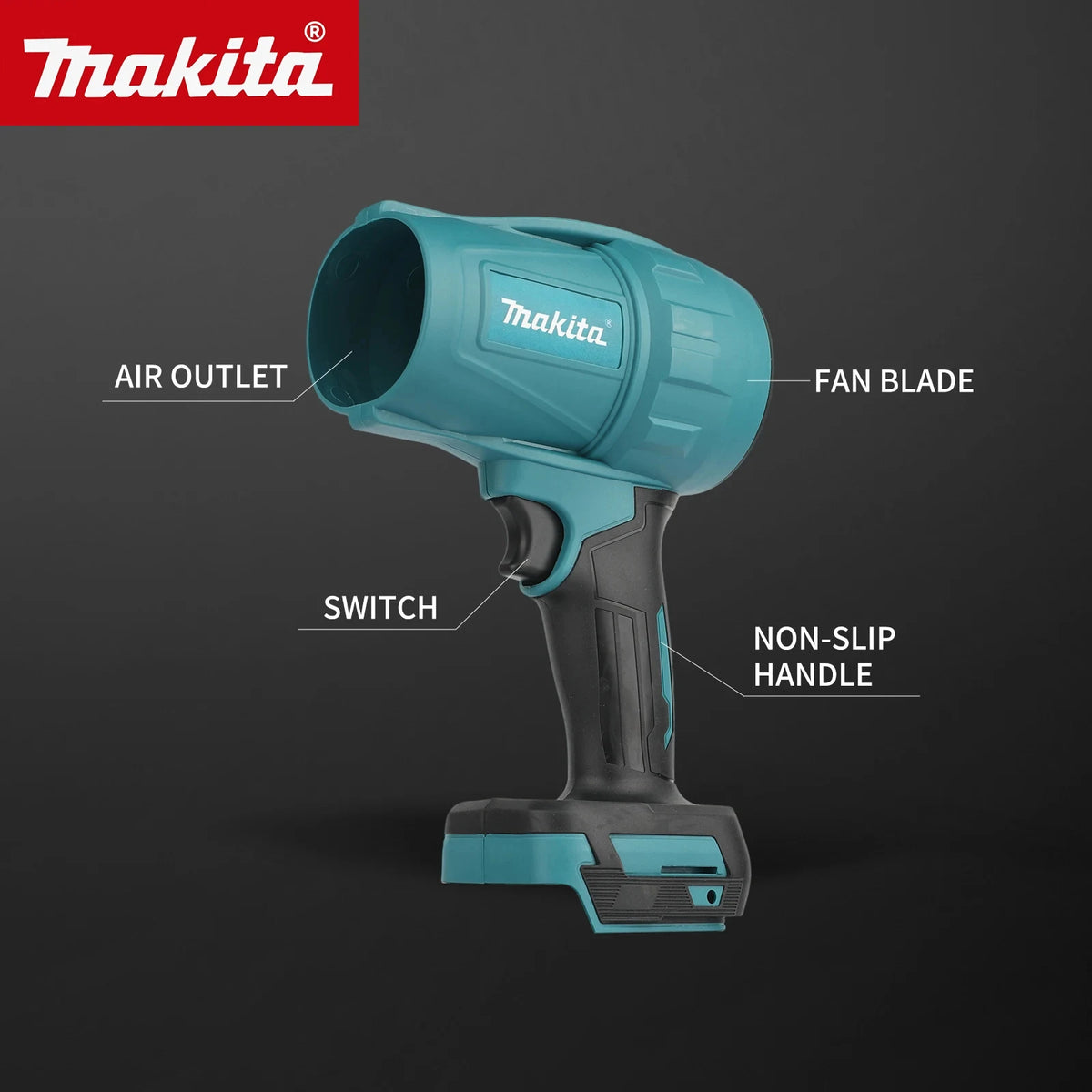 Makita 18V 30000RPM Electric Air Blower Powerful Turbo Rechargeable Car Cleaner Bare Unit High Air Velocity