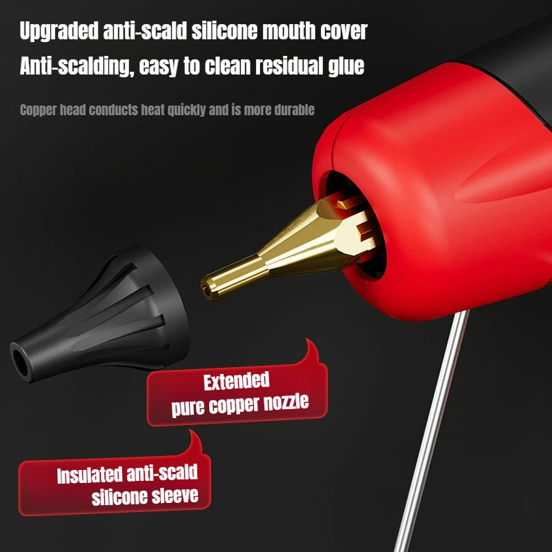 300W Hot Silicone Gun Red for 11mm Glue Sticks,AC Plug,High Power Industrial Hot Glue Gun Heat Temperature Electric Repair Tool