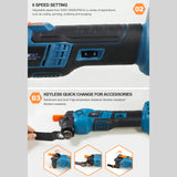 Newone Cordless Multifunction Tool Quickrelease Oscillating Tool Anti-Vibration Compatible for LXT 18V Renovator Trimmer