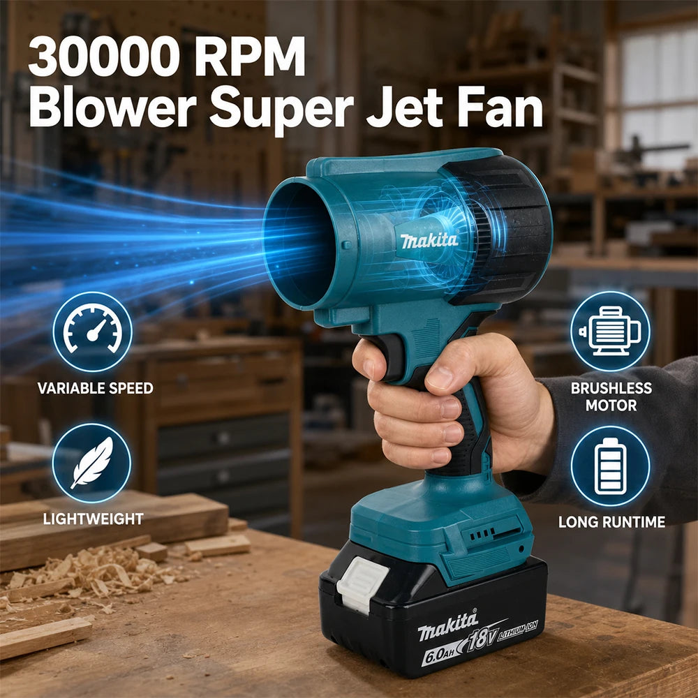 For Makita Handheld Construction Blower, 200m/s Jet Like Air, 800G Wind Power, Portable Cordless Debris Cleaner Tool