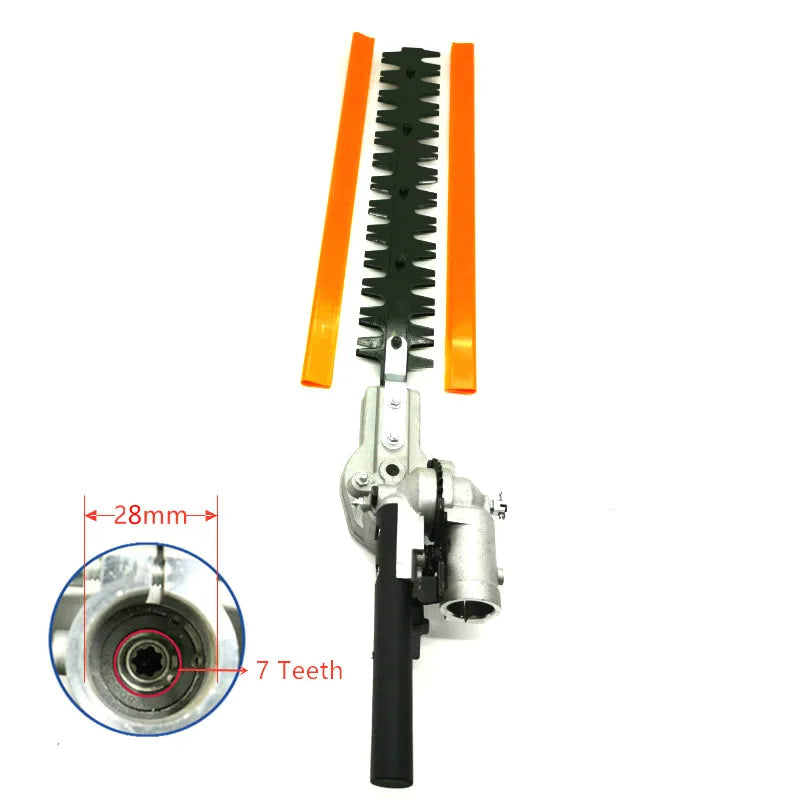 Hedge Trimmer Head 26mm/28mm 7/9 Spline 5.3mm Square High Pole Brush Grass Cutter Harvester Mower For Garden Tools Spare Parts