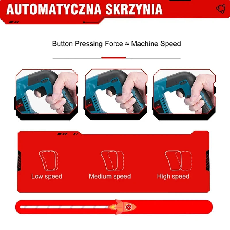 Electric Goddess 10000SPM Electric Reciprocating Electric Chainsaw Saber Saw Cordless Cutter Tool For Makita 18V Battery Pin