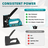 LIBRATON Upholstery 3 in 1 Staple Gun Heavy Duty with 1500 Staples T50, T25, JT21, Manual Stapler Gun & Remover Kit for Wood DIY