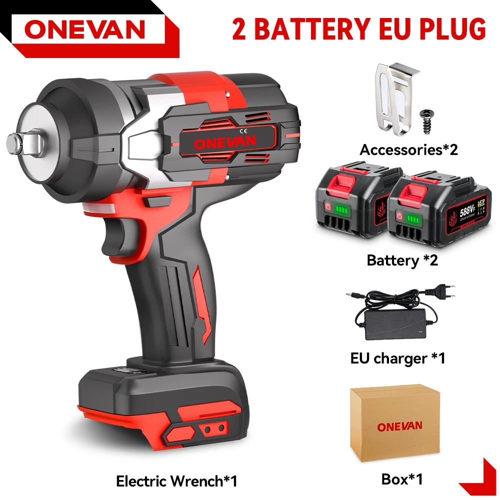 ONEVAN 8000RPM 2800N.M Brushless Electric Impact Wrench Cordless Car Repair Screwdriver Drill Power Tool For Makita Battery Pin