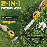 2-in-1 Handheld Hedge Trimmer Electric Grass Trimmer Rechargeable Lawn Trimmer For Dewalt 20V Battery Pin