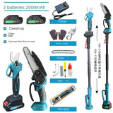 6-Inch Electric Chain Saw, 2.5cm Electric Pruning Shears, 1.7m Telescopic Extension Rod Asta Telescopica Per Potatura A Batteria